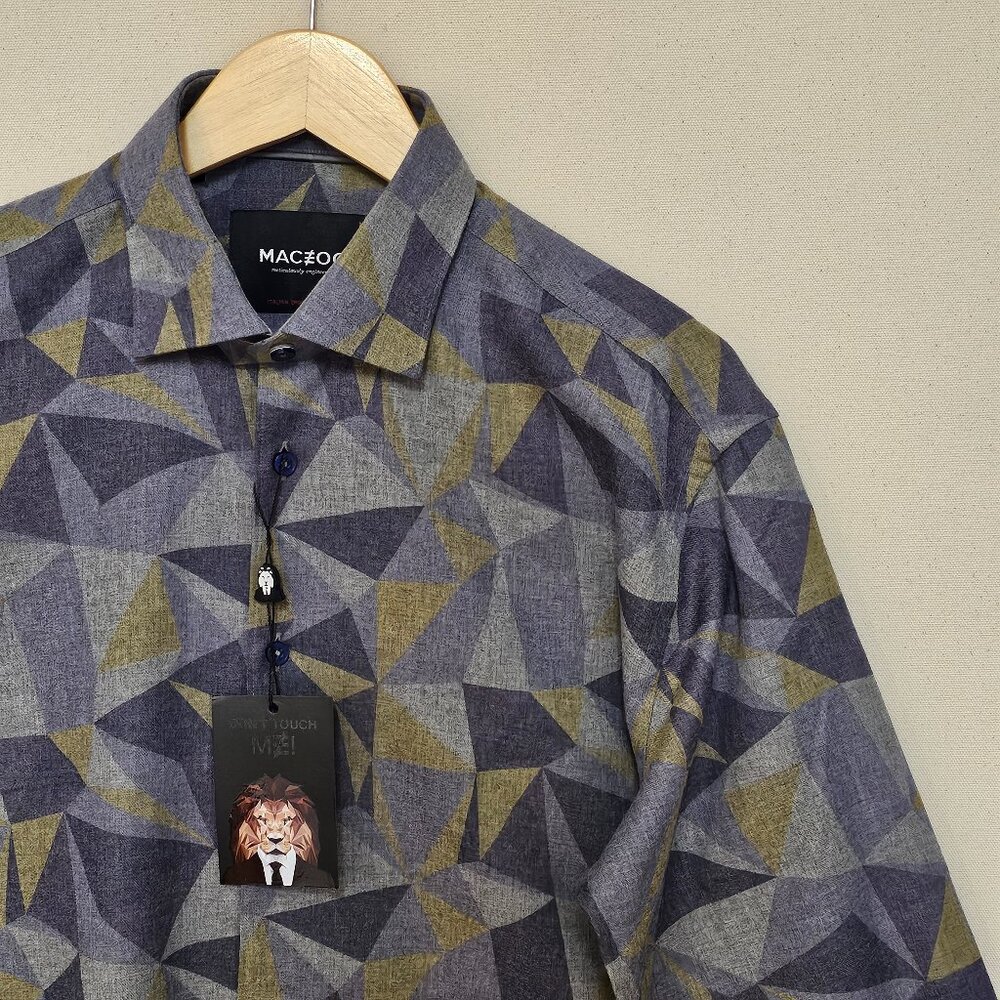 NWT Maceoo Fibonacci Ghana Purple Button Down 4 L
